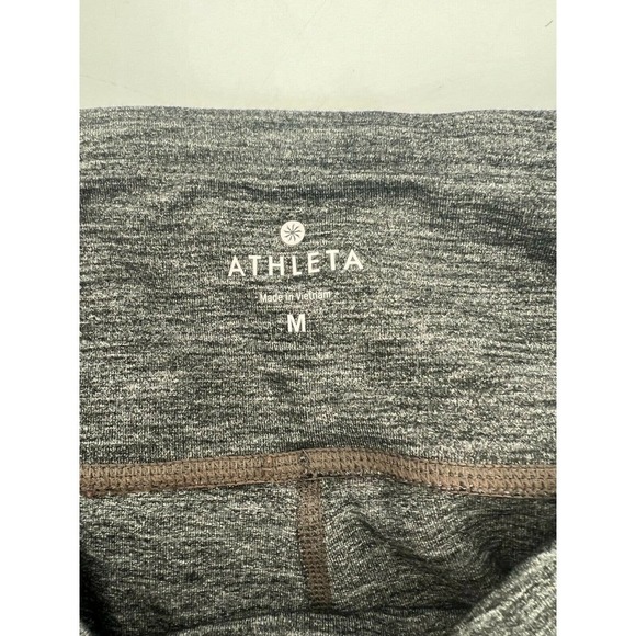 Athleta Relay Capri Reflective Tights Size Medium Heathered Gray Stretch 862109 - Picture 7 of 9